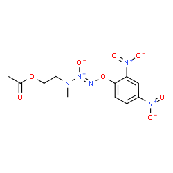 ChemSpider 2D Image | 2-{[(Z)-(2,4-Dinitrophenoxy)-NNO-azoxy](methyl)amino}ethyl acetate | C11H13N5O8