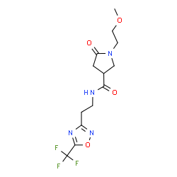ChemSpider 2D Image | 1-(2-Methoxyethyl)-5-oxo-N-{2-[5-(trifluoromethyl)-1,2,4-oxadiazol-3-yl]ethyl}-3-pyrrolidinecarboxamide | C13H17F3N4O4