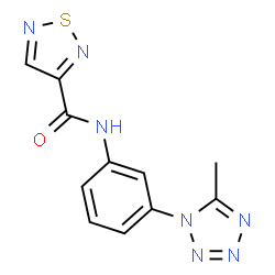 ChemSpider 2D Image | N-[3-(5-Methyl-1H-tetrazol-1-yl)phenyl]-1,2,5-thiadiazole-3-carboxamide | C11H9N7OS