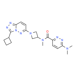 ChemSpider 2D Image | N-[1-(3-Cyclobutyl[1,2,4]triazolo[4,3-b]pyridazin-6-yl)-3-azetidinyl]-6-(dimethylamino)-N-methyl-3-pyridazinecarboxamide | C20H25N9O