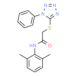 ChemSpider 2D Image | N-(2,6-Dimethylphenyl)-2-[(1-phenyl-1H-tetrazol-5-yl)sulfanyl]acetamide | C17H17N5OS
