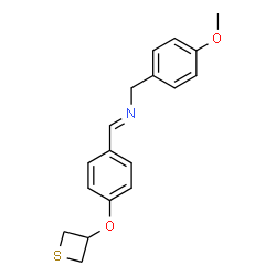ChemSpider 2D Image | (E)-N-(4-Methoxybenzyl)-1-[4-(3-thietanyloxy)phenyl]methanimine | C18H19NO2S
