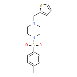 ChemSpider 2D Image | 1-Thiophen-2-ylmethyl-4-(toluene-4-sulfonyl)-piperazine | C16H20N2O2S2