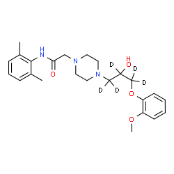 ChemSpider 2D Image | RANOLAZINE-D5 | C24H28D5N3O4