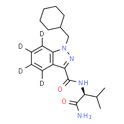 ChemSpider 2D Image | N-[(2S)-1-Amino-3-methyl-1-oxo-2-butanyl]-1-(cyclohexylmethyl)(~2~H_4_)-1H-indazole-3-carboxamide | C20H24D4N4O2