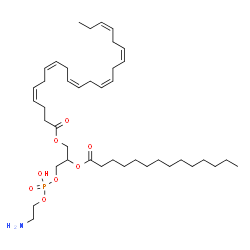 ChemSpider 2D Image | 1-MYRISTOYL-2-DOCOSAHEXANOYL-SN-GLYCERO-3-PHOSPHOETHANOLAMINE | C41H70NO8P