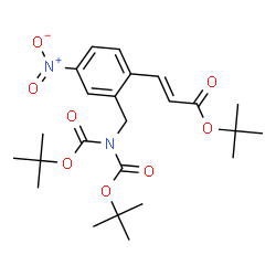 ChemSpider 2D Image | 2-Methyl-2-propanyl (2E)-3-{2-[(bis{[(2-methyl-2-propanyl)oxy]carbonyl}amino)methyl]-4-nitrophenyl}acrylate | C24H34N2O8