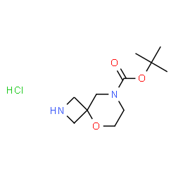 ChemSpider 2D Image | tert-butyl 5-oxa-2,8-diazaspiro[3.5]nonane-8-carboxylate hydrochloride | C11H21ClN2O3
