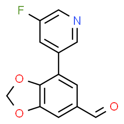 ChemSpider 2D Image | 7-(5-Fluoro-3-pyridinyl)-1,3-benzodioxole-5-carbaldehyde | C13H8FNO3