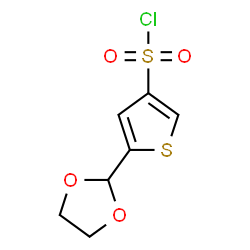 ChemSpider 2D Image | 5-(1,3-Dioxolan-2-yl)-3-thiophenesulfonyl chloride | C7H7ClO4S2