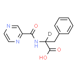 ChemSpider 2D Image | N-(2-Pyrazinylcarbonyl)(alpha-~2~H)phenylalanine | C14H12DN3O3