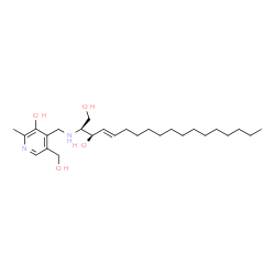 ChemSpider 2D Image | (2S,3R,4E)-2-({[3-Hydroxy-5-(hydroxymethyl)-2-methyl-4-pyridinyl]methyl}amino)-4-octadecene-1,3-diol | C26H46N2O4