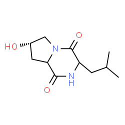 ChemSpider 2D Image | (7S)-7-Hydroxy-3-isobutylhexahydropyrrolo[1,2-a]pyrazine-1,4-dione | C11H18N2O3