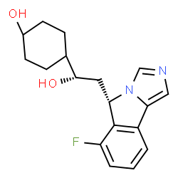 ChemSpider 2D Image | 4-{(1S)-2-[(5S)-6-Fluoro-5H-imidazo[5,1-a]isoindol-5-yl]-1-hydroxyethyl}cyclohexanol | C18H21FN2O2