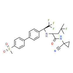 ChemSpider 2D Image | N-(1-Cyanocyclopropyl)-4-fluoro-N~2~-{(1S)-2,2,2-trifluoro-1-[4'-(methylsulfonyl)-4-biphenylyl]ethyl}leucinamide | C25H27F4N3O3S