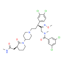 ChemSpider 2D Image | 3,5-Dichloro-N-[(2Z,3S)-3-(3,4-dichlorophenyl)-2-(methoxyimino)-5-{(3S)-3-[2-(methylamino)-2-oxoethyl]-2-oxo-1,4'-bipiperidin-1'-yl}pentyl]-N-methylbenzamide | C33H41Cl4N5O4