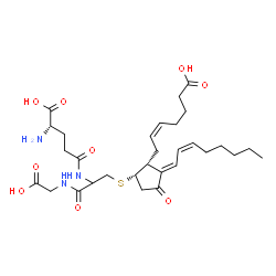 ChemSpider 2D Image | L-gamma-Glutamyl-S-[(5Z,9alpha,12E,14Z)-1-hydroxy-1,11-dioxoprosta-5,12,14-trien-9-yl]cysteinylglycine | C30H45N3O9S