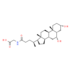 ChemSpider 2D Image | N-[(3beta,5alpha,6beta,8alpha,9beta,10alpha,13alpha,14beta,17alpha,20S)-3,6-Dihydroxy-24-oxocholan-24-yl]glycine | C26H43NO5
