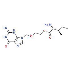 ChemSpider 2D Image | 2-[(2-Imino-6-oxo-1,2,3,6-tetrahydro-9H-purin-9-yl)methoxy]ethyl D-isoleucinate | C14H22N6O4