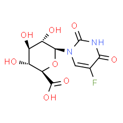 ChemSpider 2D Image | 5-Fluoro-1-(beta-L-glucopyranuronosyl)-2,4(1H,3H)-pyrimidinedione | C10H11FN2O8
