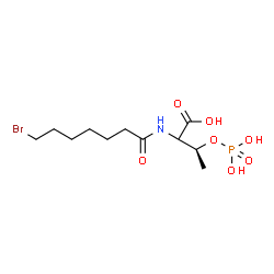 ChemSpider 2D Image | N-(7-Bromoheptanoyl)-O-phosphonothreonine | C11H21BrNO7P