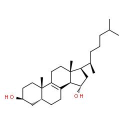 ChemSpider 2D Image | (3beta,5beta,15alpha)-Cholest-8-ene-3,15-diol | C27H46O2