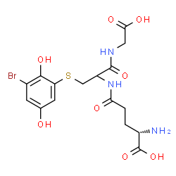ChemSpider 2D Image | L-gamma-Glutamyl-S-(3-bromo-2,5-dihydroxyphenyl)cysteinylglycine | C16H20BrN3O8S