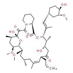 ChemSpider 2D Image | (1R,9S,12S,13R,14S,17R,18Z,21S,23S,24R,25S,27R)-1,14-Dihydroxy-12-{(1E)-1-[(1R,3R,4R)-4-hydroxy-3-methoxycyclohexyl]-1-propen-2-yl}-23,25-dimethoxy-13,19,21,27-tetramethyl-17-[(3-~13~C)-2-propen-1-yl]
-11,28-dioxa-4-azatricyclo[22.3.1.0~4,9~]octacos-18-ene-2,3,10,16-tetrone | C4313CH69NO12