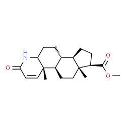 ChemSpider 2D Image | Methyl (4aS,4bR,6aR,7R,9aR,9bR)-4a,6a-dimethyl-2-oxo-2,4a,4b,5,6,6a,7,8,9,9a,9b,10,11,11a-tetradecahydro-1H-indeno[5,4-f]quinoline-7-carboxylate | C20H29NO3