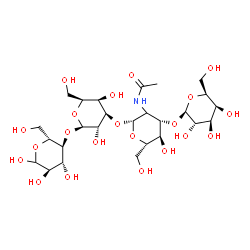 ChemSpider 2D Image | beta-L-Galactopyranosyl-(1->3)-(2xi)-2-acetamido-2-deoxy-beta-L-arabino-hexopyranosyl-(1->3)-beta-L-galactopyranosyl-(1->4)-D-glucopyranose | C26H45NO21