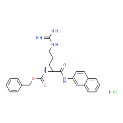 ChemSpider 2D Image | Benzyl [5-carbamimidamido-1-(2-naphthylamino)-1-oxo-2-pentanyl]carbamate hydrochloride (1:1) | C24H28ClN5O3
