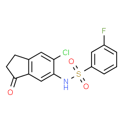 ChemSpider 2D Image | N-(6-Chloro-3-oxo-2,3-dihydro-1H-inden-5-yl)-3-fluorobenzenesulfonamide | C15H11ClFNO3S