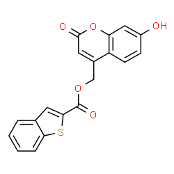 ChemSpider 2D Image | (7-Hydroxy-2-oxo-2H-chromen-4-yl)methyl 1-benzothiophene-2-carboxylate | C19H12O5S