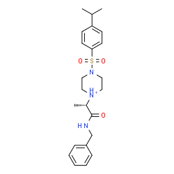 ChemSpider 2D Image | 1-[(2S)-1-(Benzylamino)-1-oxo-2-propanyl]-4-[(4-isopropylphenyl)sulfonyl]piperazin-1-ium | C23H32N3O3S