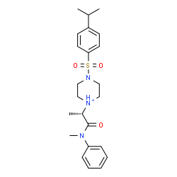 ChemSpider 2D Image | 4-[(4-Isopropylphenyl)sulfonyl]-1-{(2S)-1-[methyl(phenyl)amino]-1-oxo-2-propanyl}piperazin-1-ium | C23H32N3O3S