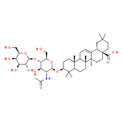 ChemSpider 2D Image | (3beta,5xi,9xi)-3-{[2-Acetamido-2-deoxy-4-O-(beta-D-galactopyranosyl)-beta-D-glucopyranosyl]oxy}olean-12-en-28-oic acid | C44H71NO13