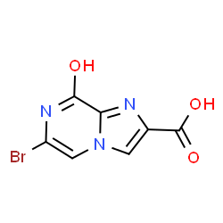 ChemSpider 2D Image | 6-Bromo-8-hydroxyimidazo[1,2-a]pyrazine-2-carboxylic acid | C7H4BrN3O3