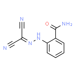 ChemSpider 2D Image | 2-[2-(Dicyanomethylene)hydrazino]benzamide | C10H7N5O