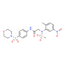 ChemSpider 2D Image | N~2~-(2-Methyl-5-nitrophenyl)-N~2~-(methylsulfonyl)-N-[4-(4-morpholinylsulfonyl)phenyl]glycinamide | C20H24N4O8S2