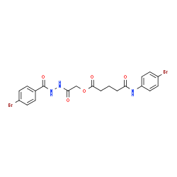 ChemSpider 2D Image | 2-[2-(4-Bromobenzoyl)hydrazino]-2-oxoethyl 5-[(4-bromophenyl)amino]-5-oxopentanoate | C20H19Br2N3O5