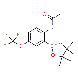 ChemSpider 2D Image | N-[2-(4,4,5,5-Tetramethyl-1,3,2-dioxaborolan-2-yl)-4-(trifluoromethoxy)phenyl]acetamide | C15H19BF3NO4
