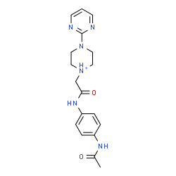 ChemSpider 2D Image | 1-{2-[(4-Acetamidophenyl)amino]-2-oxoethyl}-4-(2-pyrimidinyl)piperazin-1-ium | C18H23N6O2