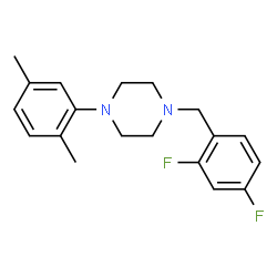 ChemSpider 2D Image | 1-(2,4-Difluorobenzyl)-4-(2,5-dimethylphenyl)piperazine | C19H22F2N2