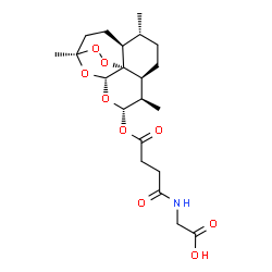 ChemSpider 2D Image | N-(4-Oxo-4-{[(1R,4S,5R,8S,9R,10S,12R,13R)-1,5,9-trimethyl-11,14,15,16-tetraoxatetracyclo[10.3.1.0~4,13~.0~8,13~]hexadec-10-yl]oxy}butanoyl)glycine | C21H31NO9