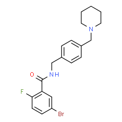 ChemSpider 2D Image | 5-Bromo-2-fluoro-N-[4-(1-piperidinylmethyl)benzyl]benzamide | C20H22BrFN2O