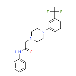 ChemSpider 2D Image | N-Phenyl-2-{4-[3-(trifluoromethyl)phenyl]-1-piperazinyl}acetamide | C19H20F3N3O
