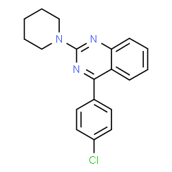 ChemSpider 2D Image | 4-(4-Chlorophenyl)-2-(1-piperidinyl)quinazoline | C19H18ClN3