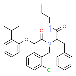 ChemSpider 2D Image | Nalpha-(2-Chlorobenzyl)-Nalpha-[(2-isopropylphenoxy)acetyl]-N-propylphenylalaninamide | C30H35ClN2O3