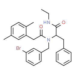 ChemSpider 2D Image | Nalpha-(3-Bromobenzyl)-Nalpha-[(2,5-dimethylphenyl)acetyl]-N-ethylphenylalaninamide | C28H31BrN2O2