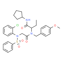 ChemSpider 2D Image | 2-{[N-(2-Chlorophenyl)-N-(phenylsulfonyl)glycyl](4-methoxybenzyl)amino}-N-cyclopentylbutanamide | C31H36ClN3O5S